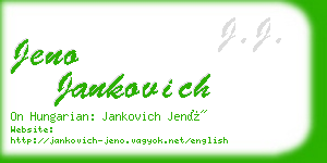 jeno jankovich business card